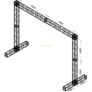 Soporte para pantalla LED de aleación de aluminio de 6x4 m: sistema de armadura de poste de portería profesional con base estabilizadora de 2 m
