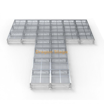 Escenario de pasarela de desfile de moda acrílico de aluminio portátil en forma de T de 8,54x7,32 m (altura ajustable 0,4-0,8 m)