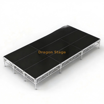 Escenario de fiesta pequeño portátil para el hogar 6x3m con 2 escaleras