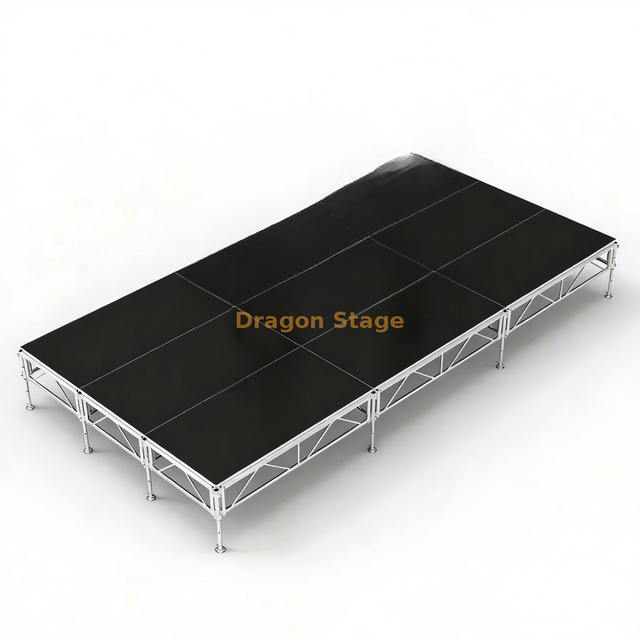 Escenario de fiesta pequeño portátil para el hogar 6x3m con 2 escaleras