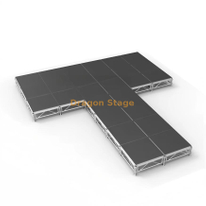 Kit de escenario portátil en forma de T de 8,54 x 7,32 m | Plataforma modular de aluminio de altura ajustable de 0,4 a 0,8 m