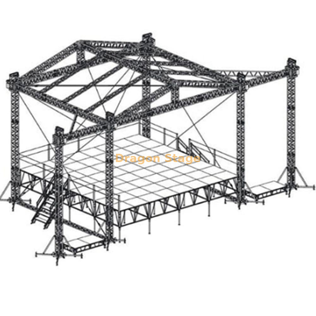 Sistema de aluminio el 12x8x5m del braguero de la espita del concierto del acontecimiento de poca potencia con las alas del braguero sano los 2m