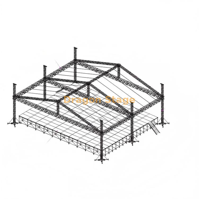 Armazón de aluminio para escenario de techo con altavoz de concierto 25x15x8m