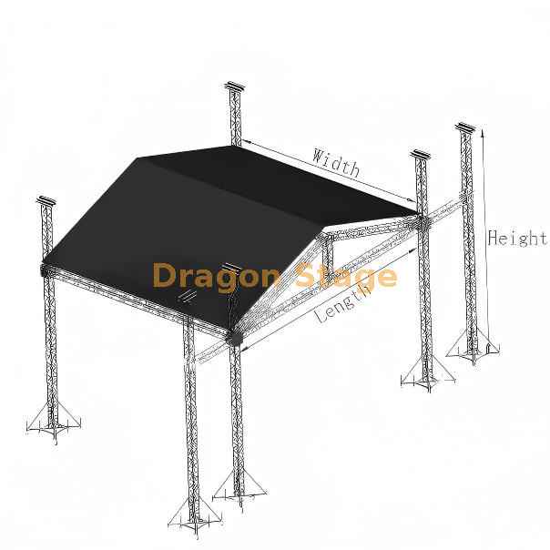 Truss System Concierto Sonido Iluminación Truss Aluminio 14x10x14m