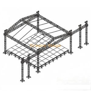 Sistema de truss para escenario de música en vivo con iluminación y pantalla LED de 8x8x8m