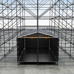 Cabina FOH Ringlock híbrida incorporada de 4x6 m con marco de techo de aluminio para DJ y cabina de control