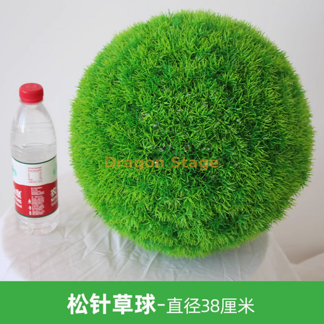 Bola de hierba de planta simulada Bola Milán Plástica Decoración de techo de planta Flores falsas Agujas Pino Bola de hierba - Diámetro 38 cm