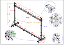 Sistema de armadura porta móvil de aluminio resistente con pantalla LED de 12x8,5 m