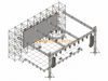 Pared de fondo LED Ringlock de 16x2x8m con escenario de aluminio de 12,2x7,32m y techo de armadura de iluminación de 14x10x6m