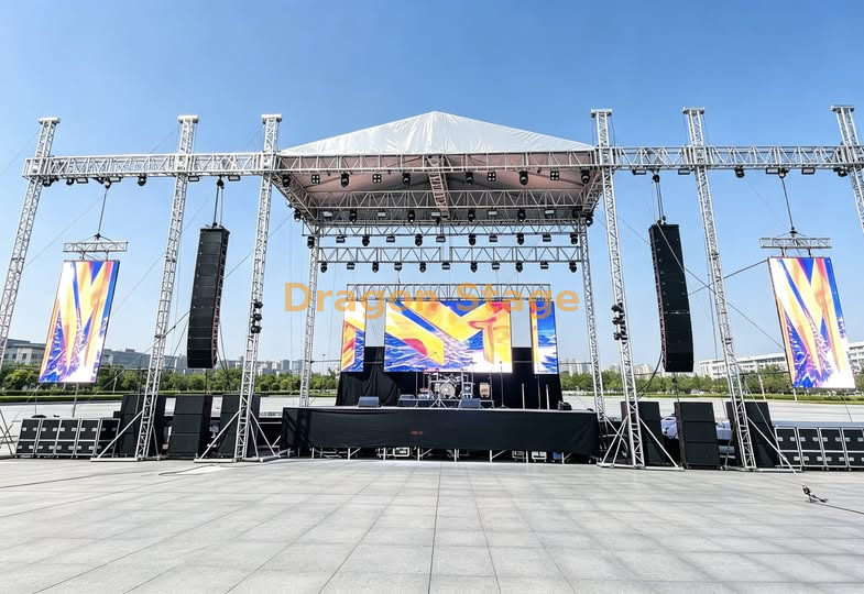 Sistema de armadura de techo de iluminaci&oacute;n con marco en A de aluminio profesional de 18x8x8m con alas laterales para producci&oacute;n de conciertos y festivales