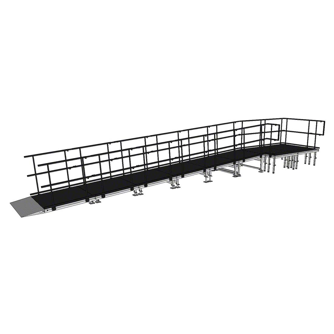 Rampa de carga de producci&oacute;n de escenario de aluminio recta DragonStage de 10,30x1,63 m para cajas de carretera y equipos audiovisuales.jpg