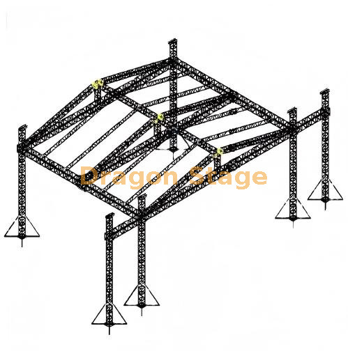 Sistema de techo de escenario de aluminio profesional de 12x8x8m con alas PA