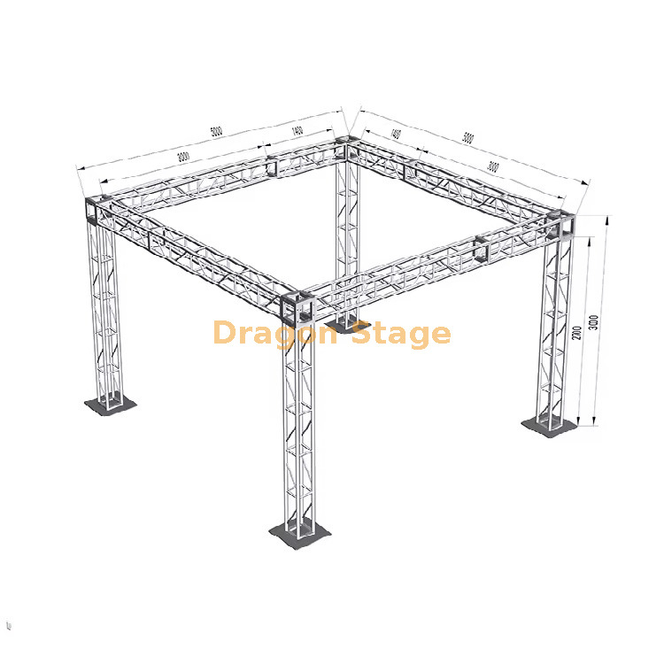 300*300 mm de perno de aluminio Pista de armadura de luz 5x5x3m