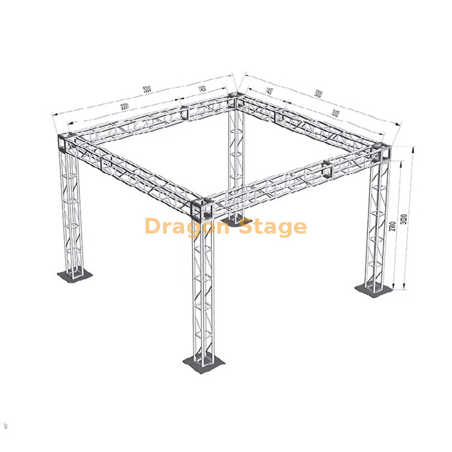 300*300 mm de perno de aluminio Pista de armadura de luz 5x5x3m
