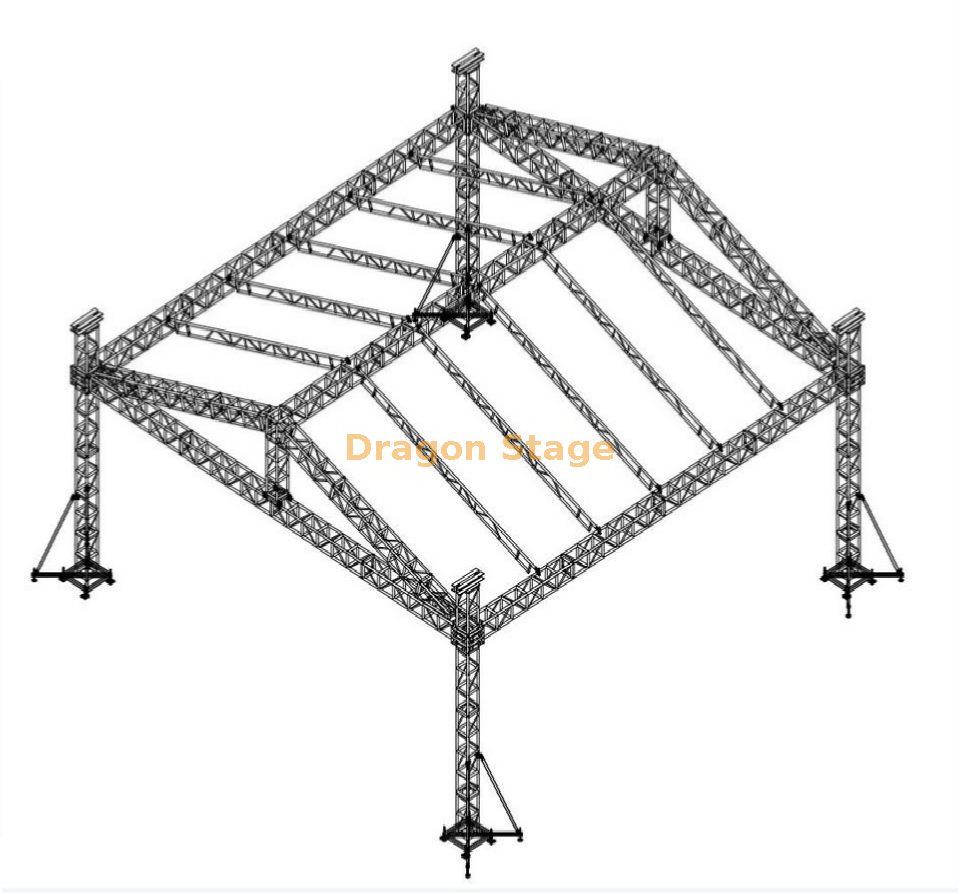 Sistema de armadura de techo para escenario al aire libre de aluminio resistente de 12x12x8m