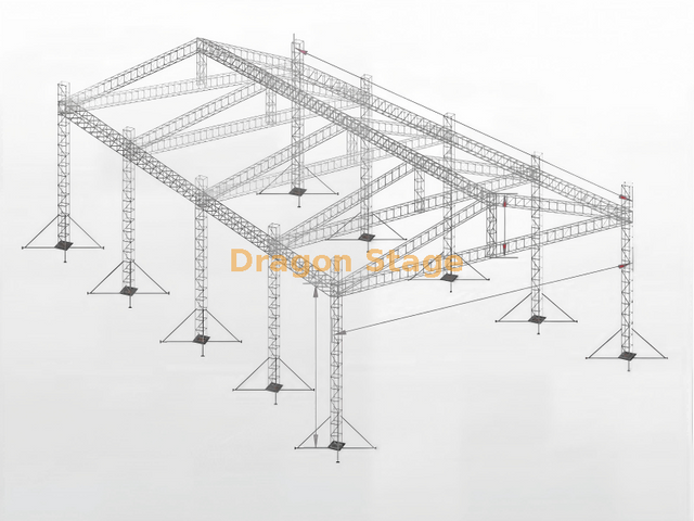 Sistema de armadura de techo de aluminio de gran luz de 80x25x14m para megaeventos y estructuras temporales