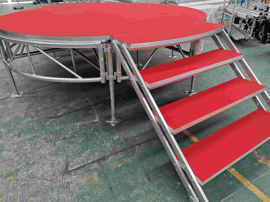 Escenario redondo portátil de aluminio para eventos de boda Diámetro 12 pies (3,66 m) Altura 1,5 pies (0,5 m)