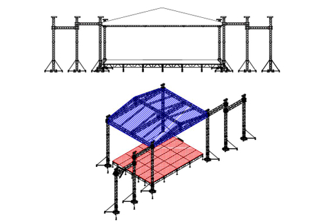 Pilar de armadura de escenario de aluminio de 8 pilares