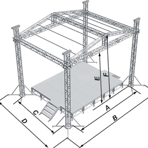 Sistema de armadura de escenario de techo triangular curvado de aluminio 6x5x6m 