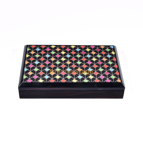 Caja de fechas de regalo de madera lacada con piano decorativo de lujo con tapa
