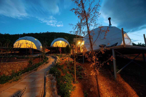 Tienda de cúpula geodésica de hotel de cúpula de lujo de tamaño personalizado al aire libre