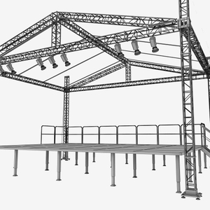 Plataforma de escenario de concierto al aire libre al por mayor con un sistema de armazón de techo en forma a la venta
