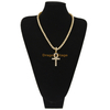 Hiphop Jewelry Unisex CZ Diamond Ankh Key Collar Cadena de tenis