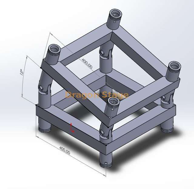  F44 GLOBAL TRUSS Unión de conector de armadura de esquina de 15 grados con bisagras de 2 vías