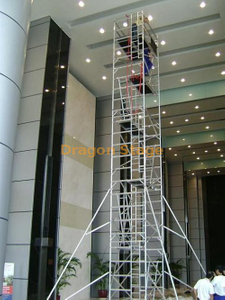 Andamio de aluminio de 12,67 m con hilo de escalera colgante