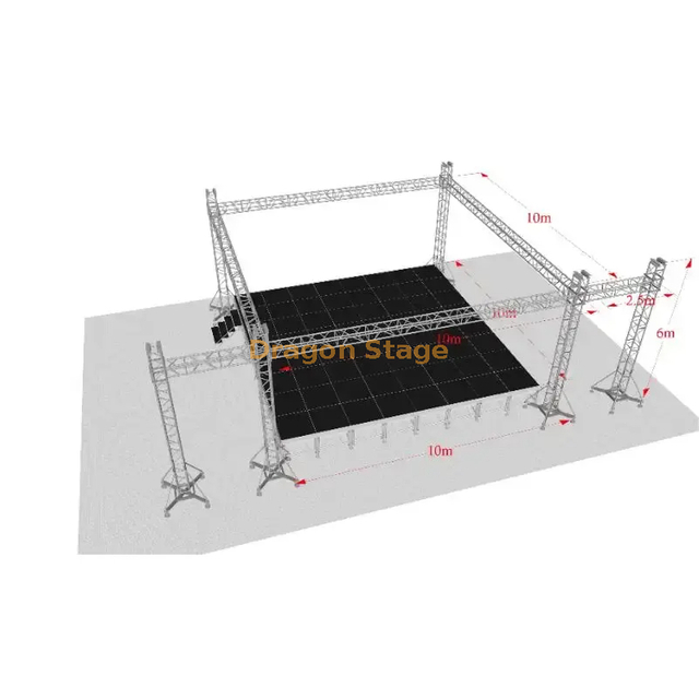 Escenario de eventos de aluminio Best To Buy 12x12x6m con plataforma de escenario 10x10m