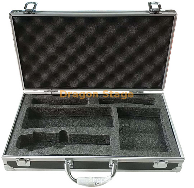 Caja de vuelo de aluminio negro para transporte de herramientas de madera para fiestas