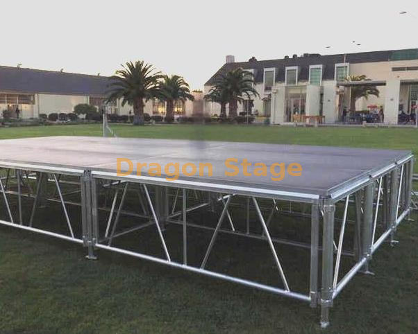 Escenario portátil para eventos modulares extraíbles en interiores y exteriores para espectáculos de 15,86x4,88m