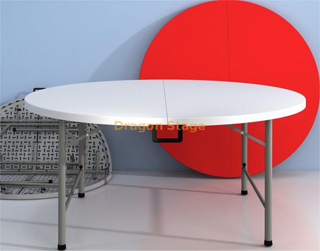 Mesa de plástico redonda plegable para banquetes, mesa de comedor redonda de plástico para eventos y bodas