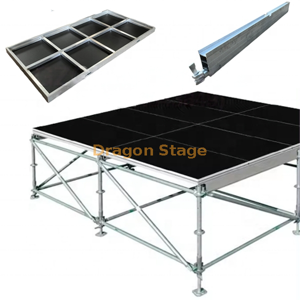 Etapa de andamio Ringlock de acero de 2x1 m con plataforma de aluminio de 8x6 m