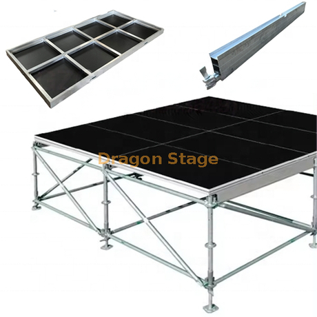 Etapa de andamio Ringlock de acero de 2x1 m con plataforma de aluminio de 8x6 m