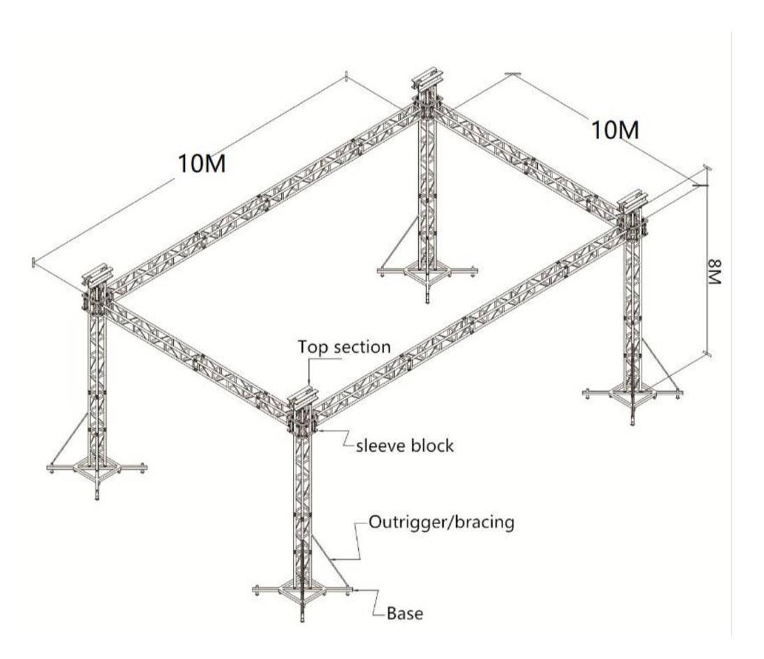 Sistemas de techo de armadura de aluminio 10x10x8m