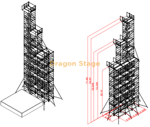 Plataforma de andamio de 22 m de 1,35 m de ancho 22m de alto nivel para bucear