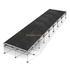 Sistema de escenario móvil modular de aluminio de 32' x 8' - Altura ajustable (0,4 m - 2 m)