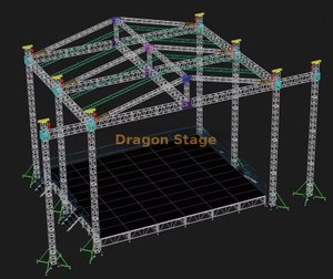 Diseño de techo inclinado de aluminio para conciertos al aire libre 12x12x9m