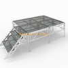 Plataforma de boda acrílica de aluminio portátil 2.44x2.44m altura 0.4-0.8m