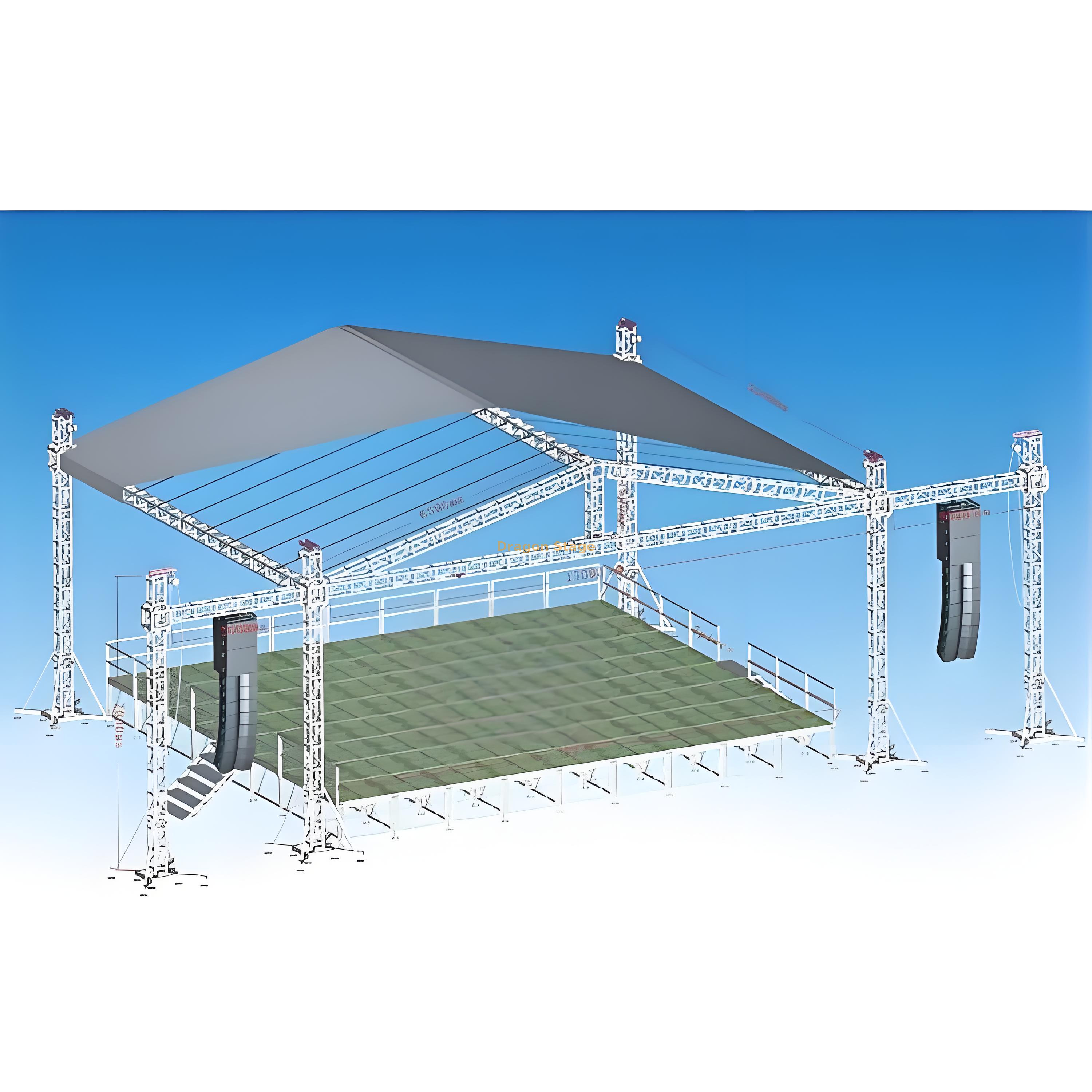 Sistema de armadura de techo de escenario de aluminio para concierto 12x10x6m