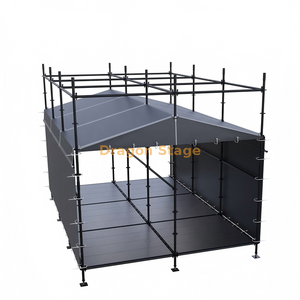 Cabina de control FOH híbrida Ringlock de 4x6 m con marco de techo de aluminio y cortinas climáticas