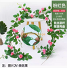 Corteza simulada, plantas verdes, flores, vides, hojas, tuberías de agua, bolsas decorativas, columnas, rosas de amante rosa (1 pieza)