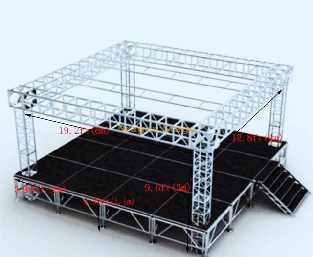 Plataforma de 4 pies de aluminio portátil*4 pies para el concierto de eventos 4.88x4.88m