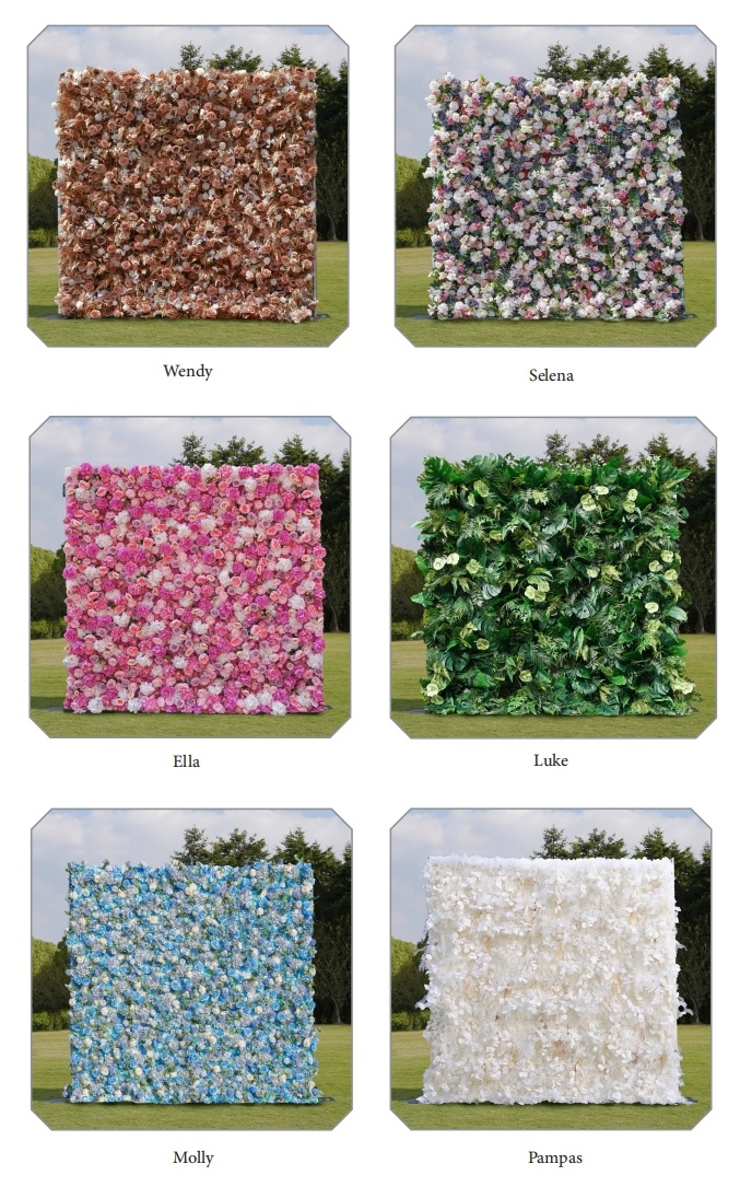Cortina de pared floral enrollable