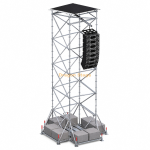 Torre colgante Ringlock Line Array de 2x2x10m con techo, lastre y plataforma de trabajo