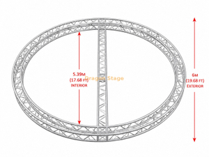 Anillo de armadura de iluminación circular de aluminio personalizado de 6 m de diámetro con haz de soporte central