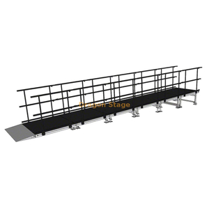 Rampa de acceso para artistas y equipos, estrecha y recta de aluminio de 7,84 x 1,23 m para escenarios de eventos