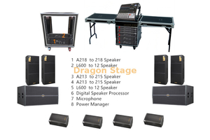 Paquete de sistema de sonido en vivo profesional de Ruanda | Altavoz dual de matriz lineal de 15 pulgadas y sistema de audio de subwoofer dual de 18 pulgadas