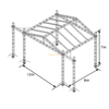 Techo de armadura de aleación de aleación de aluminio portátil de ajuste completo 12x8x7m con plataforma de madera de 4x8 pies